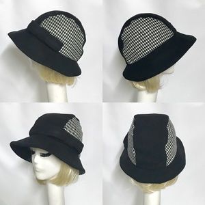 Black Wool Cloche Hat